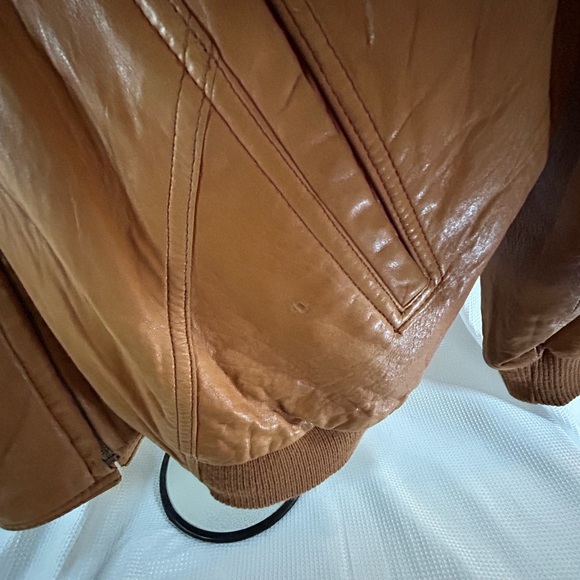 Grant men’s genuine, leather jacket, tan color - Picture 3 of 15